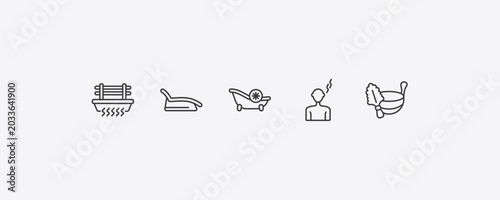 Canvas Print sauna outline icon set