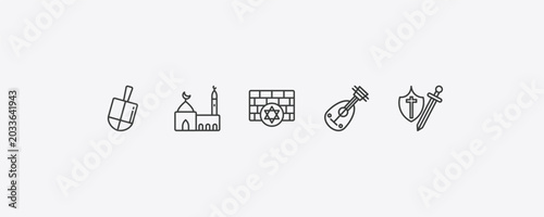 Foto religion outline icon set