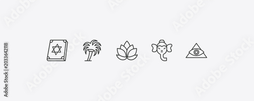 Foto religion outline icon set