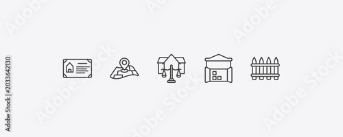 Tableau sur toile real estate outline icon set