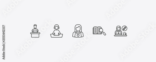 Foto professions outline icon set