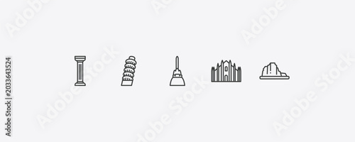 Bild auf Leinwand monuments outline icon set