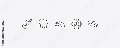 Foto medical outline icon set