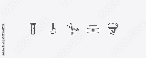 Bild auf Leinwand medical outline icon set