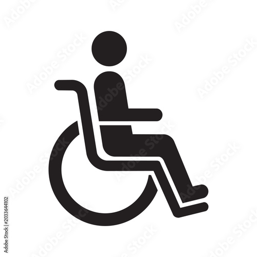 Universal Accessibility Icon High Contrast Black Silhouette Symbol Representing Disability Awareness And Dedicated Support Services For People Using Mobility Assistive