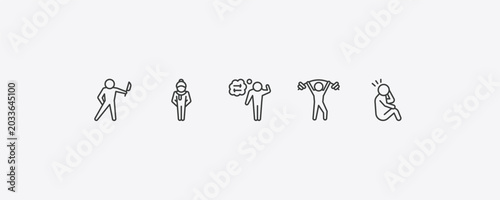 Εκτύπωση καμβά feelings outline icon set