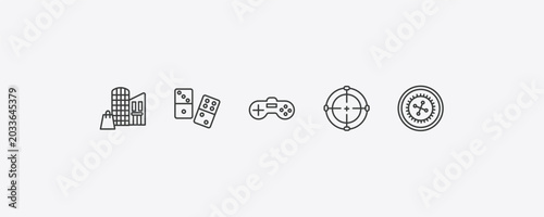 Schilderij op canvas arcade outline icon set