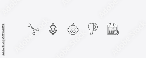 Foto dentist outline icon set