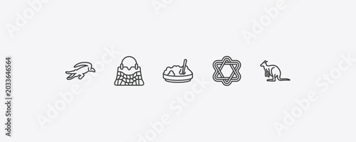 Photos culture outline icon set