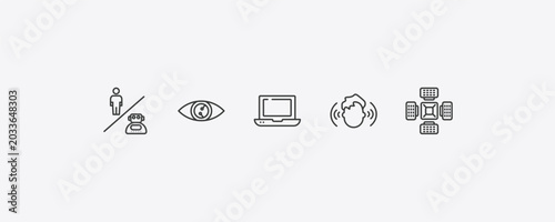 Bild auf Leinwand artificial intellegence outline icon set