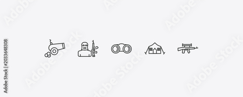 Foto army and war outline icon set