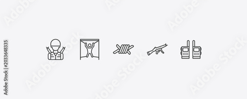 Foto army and war outline icon set
