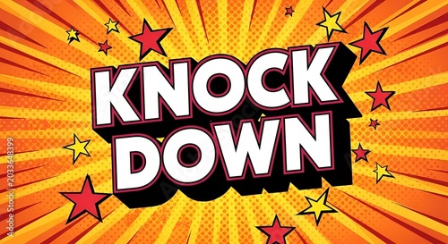Knock Down Comic Style Bold Action Banner