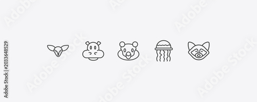Foto animals outline icon set