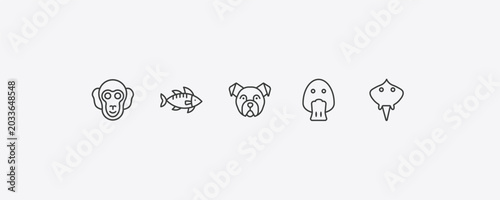 Canvas Print animals outline icon set