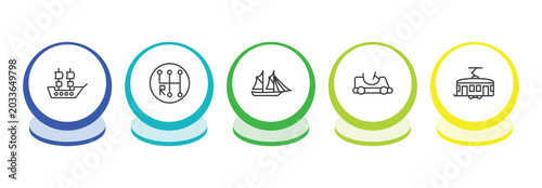 Fotografi transportation outline icon set