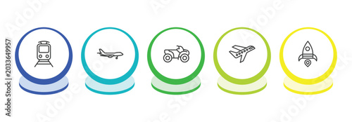 Billede på lærred transport outline icon set