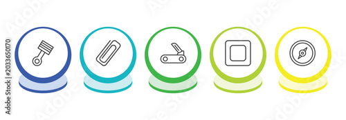 Schilderij op canvas tools and utensils outline icon set