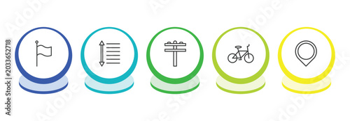 Bilde på lerret maps and flags outline icon set