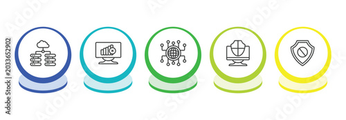 Foto internet security outline icon set