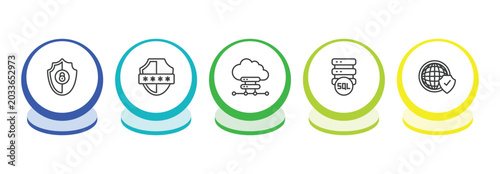Konstfotografi internet security outline icon set
