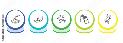 Bild auf Leinwand food outline icon set