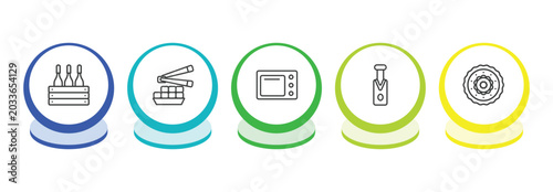 Foto food and restaurant outline icon set