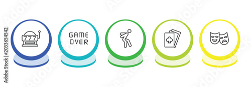 Foto arcade outline icon set