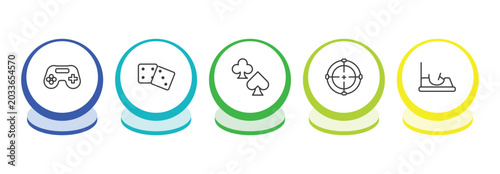 Foto arcade outline icon set