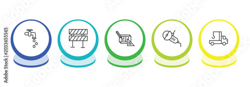 Bild auf Leinwand construction outline icon set