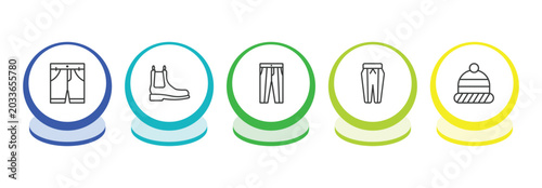 Bild auf Leinwand clothes outline icon set