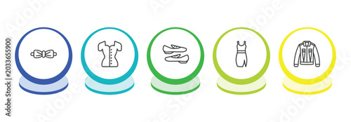 Photos clothes outline icon set