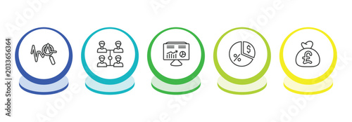 Photos business outline icon set