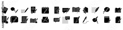 Photography Write icon vector set