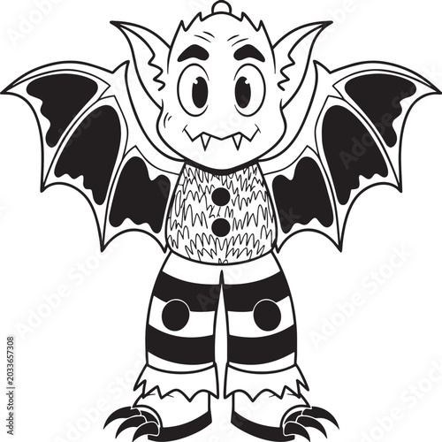 Φωτογραφία Hand drawn vampire bat goblin mascot character