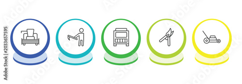Photos agriculture farming outline icon set