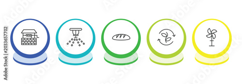 Foto agriculture farming outline icon set
