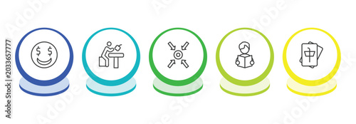 Photos activity and hobbies outline icon set