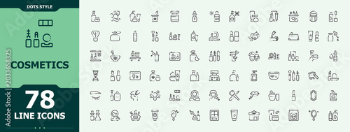Photos Set of Cosmetics line icon