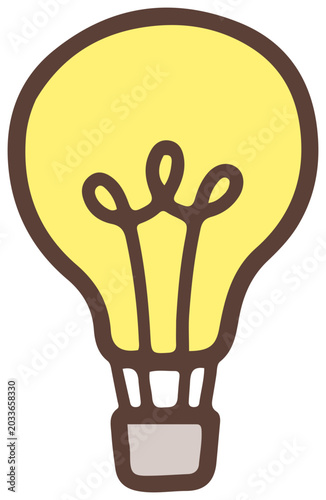 Minimalist idea lightbulb hot air balloon vector icon representing academic dream and creative project launch.