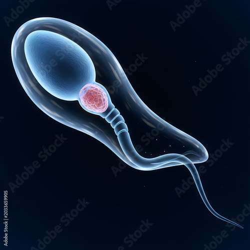 Sperm cell, human reproduction, microscopic, biology, fertility concept