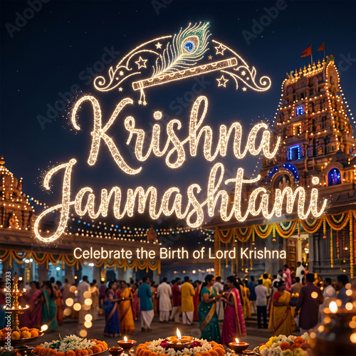Devotees celebrating Krishn...