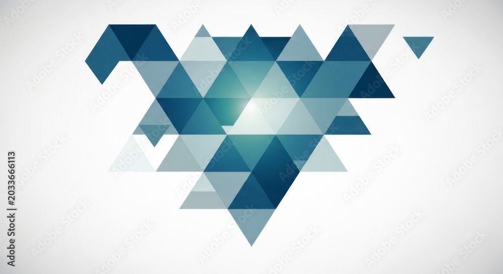 Fototapeta premium Blue geometric triangle mosaic abstract.