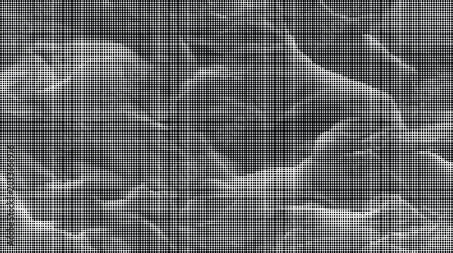 Foto Crinkled paper with transparent background effect on gray surface closeup