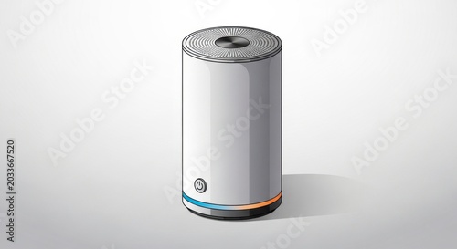 Modern white smart speaker illustration.
