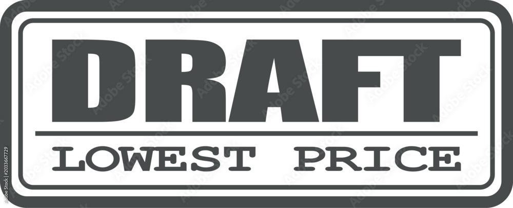 Obraz premium Draft lowest price stamp in gray for preliminary commercial offers and competitive cost analysis