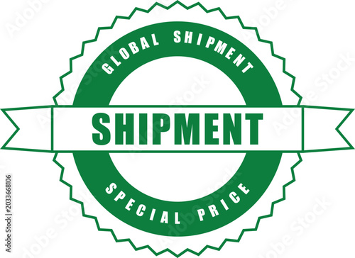 Photos Global shipment special price green seal highlighting an attractive worldwide de