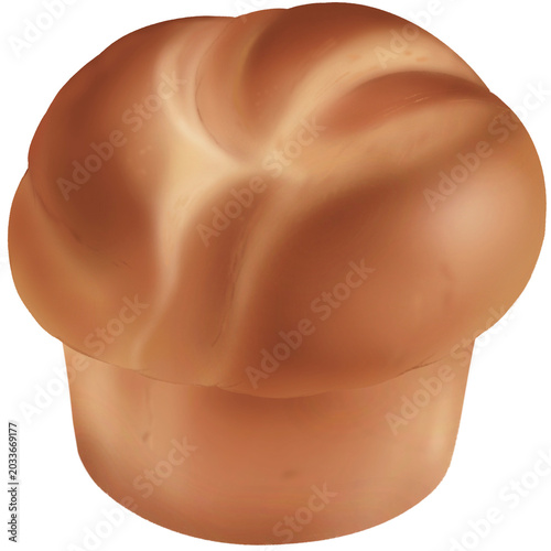 Brioche bread illustration 