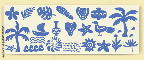 Photos Tropical Summer Elements Collection vector