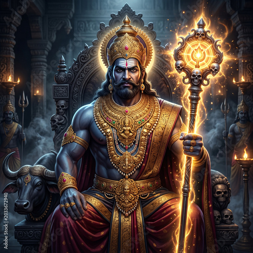 Majestic Lord Yama, Hindu G...